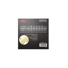 Alice Acoustic Guitar 6 Strings 85/15 Bronze Nano-Polishing Lamination Process Custom Light(11-52) Guitar String, 1 Pack(Golden)