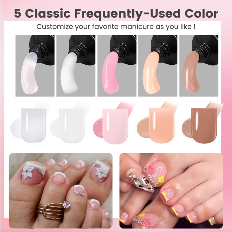 Poly Gel Nail kit for Toes and Finger with UV