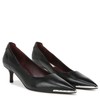 Franco Sarto Womens Kalsa Kitten Heel Pump Black Leather 8