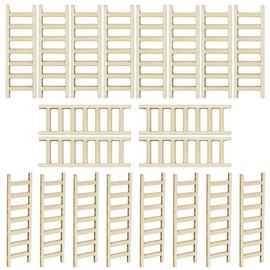 20 Pcs Mini Garden Ladder,Small Wooden Ladder,Wooden Miniature Garden Furniture,Mini Toy Ladders Accessories for Landscape Dollhouse Ladd-er Decorations