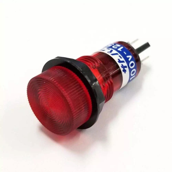 Sato Parts # BN-2-1-R, 17mm Round Red Flat Top Neon