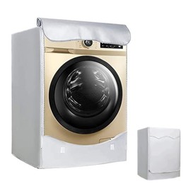Washing Machine Cover, Sunscreen Dustproof Cover with Zipper, Outdoor Washing Machine Cover, For Front Load Washer (L(60cm*56cm*85cm))