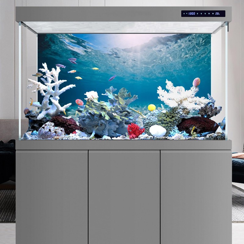 AWERT 36x18 inches Vinyl Undersea Ocean Floor Aquarium Background Tropical