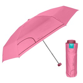 PERLETTI Pocket Umbrella Compact for Women - Mini Umbrella Super Small Foldable Girls with Manual Opening - Women's Umbrella with Case - Diameter 90 cm, pink
