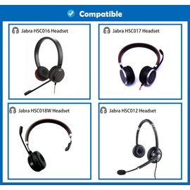 DowiTech Professional Ear Pads Replacement Cushions Compatible with Jabra HSC016 HSC017 HSC018W HSC012 Headsets Ear Pads Made of Skin-friendly Leather and Memory Foam