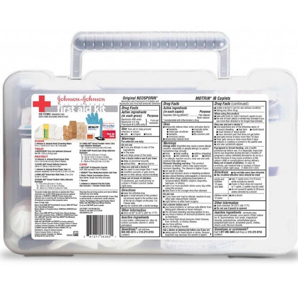 All Purpose First Aid Kit, 140-Pieces, Plastic Case