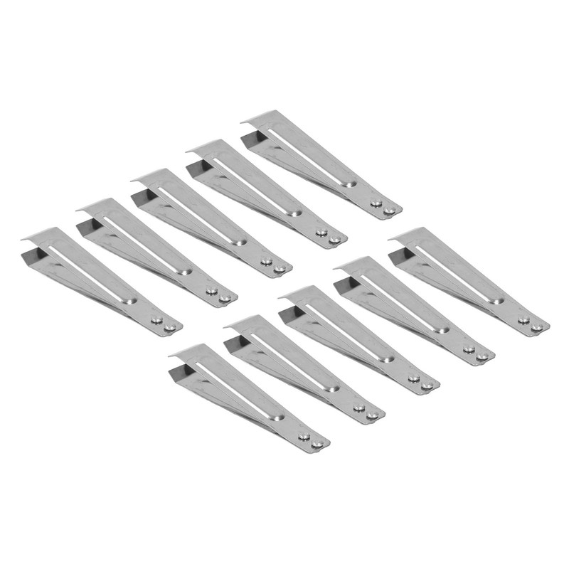 10pcs Fish Bone Tweezers Stainless Steel Flat Tip Hair Tweezers