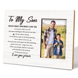 Gift to My Son, Son Birthday Gift Idea, Son Gifts from Dad Mom, Photo Frame Wall Art Tabletop, Son Photo Frame Gift for Graduation, Never Forget How Much I Love You, Fits 4*6 Inches Photo,Christmas Gift for Dad