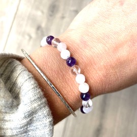 Grief and Loss Support Bracelet - Crystal Bracelet for Grief - Crystals for Loss - Help with Grief - Healing Crystal Bracelet (7.5 inch Extra Large)