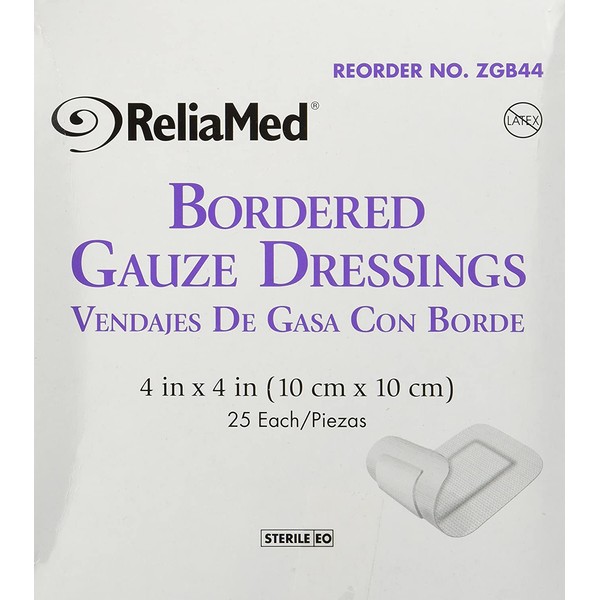 Bordered Gauze, 4 X 4, Latex-Free, Sterile 25/Bx