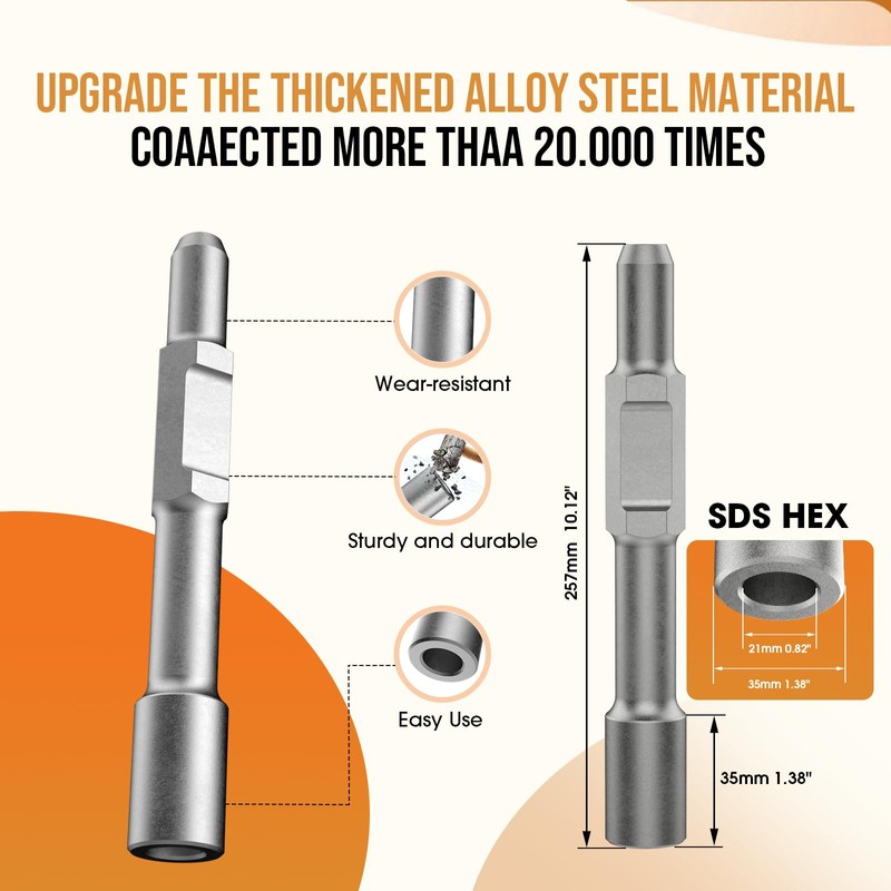Ground Rod Driver for Hex Shank, Rotary Hammer Drill for