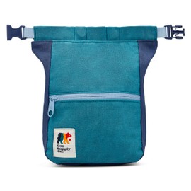 Oso Supply Co - Kulshan Bouldering Bucket, Large Size Chalk Bag for Rock Climbing, Chalk Pot with Magnetic Roll Down Closure, Brush Loop, Zippered Pockets for Climbers (Granite Blue)