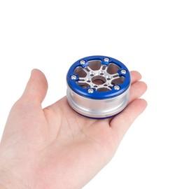 RC Wheel Rims，4pcs 1.9 Inch Aluminum Alloy Beadlock Rim Set 12mm Hex Hub for 1:10 RC Crawler Axial SCX10 II 90046 SCX10 III AXI03007 TRX4 CC01 RC4WD D90 (Silver)