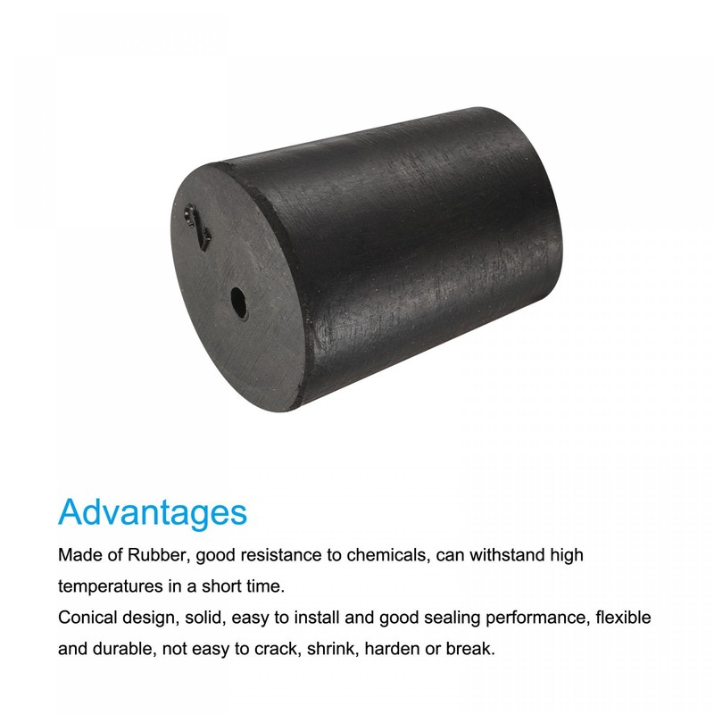 sourcing map Pack of 5 Tapered Rubber Caps with Hole