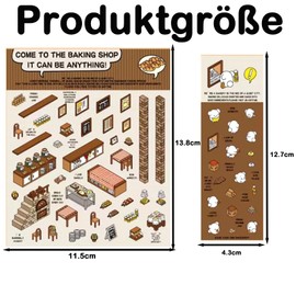 Set of 5 3D Sticker Scene, 3D Sticker, Room Sticker Book, Scene Stickers Children, Miniature House Cute Stickers Children's Sticker Maker with 3D Effect for Furniture Laptops Walls Phone Cases