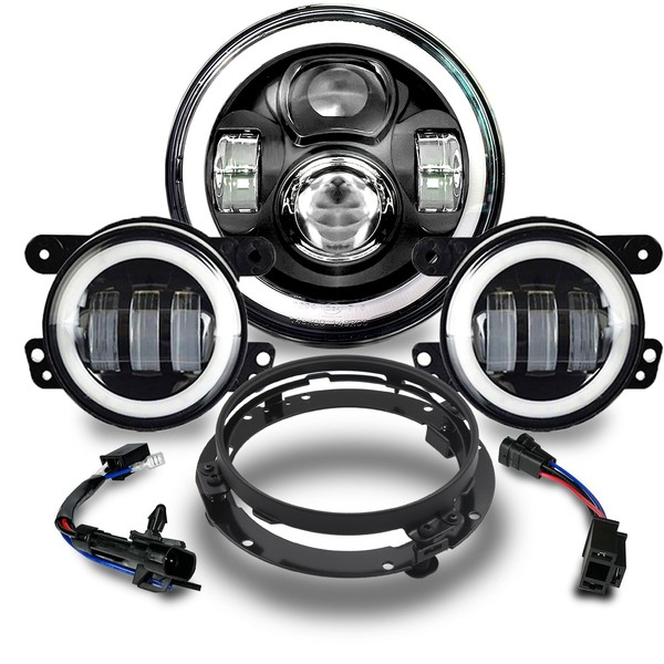 7 inch Motorcycle LED Headlight 4.5" Fog Passing Lights DOT