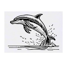 'Dolphin Diving' Temporary Tattoo - Water Resistant, Skin-Safe, Non-Toxic Transfer (TO00071353)
