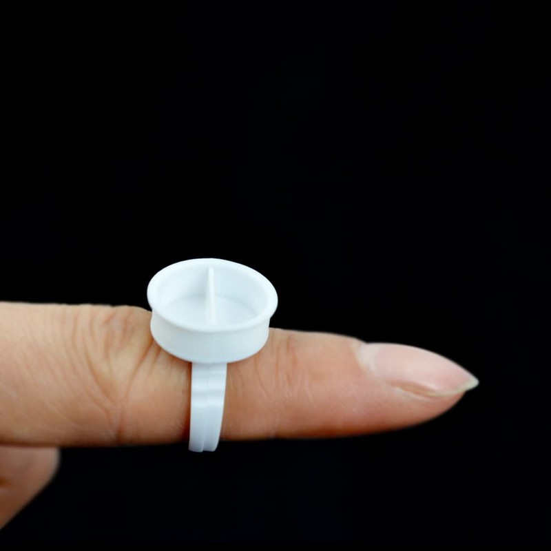 100 Pieces Eyelash Glue Holder Rings Cups Pigment Rings False