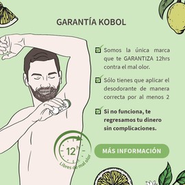 KOBOL NATURA| 3 Piezas de Desodorante Natural Eucalipto-Limón Vegano Push Up 12hrs Reales contra el mal olor | SIN Bicarbonato