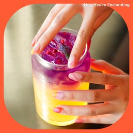 Heyhae Semi Cured Gel Nail Strips | No LED Lamp Needed | Ombre, Pink, Spring | Easy Apply & Remove, Salon Quality | Includes 28 Strips, 1 Prep Pads, Nail File & Wooden Stick - Hey, You're Enchanting