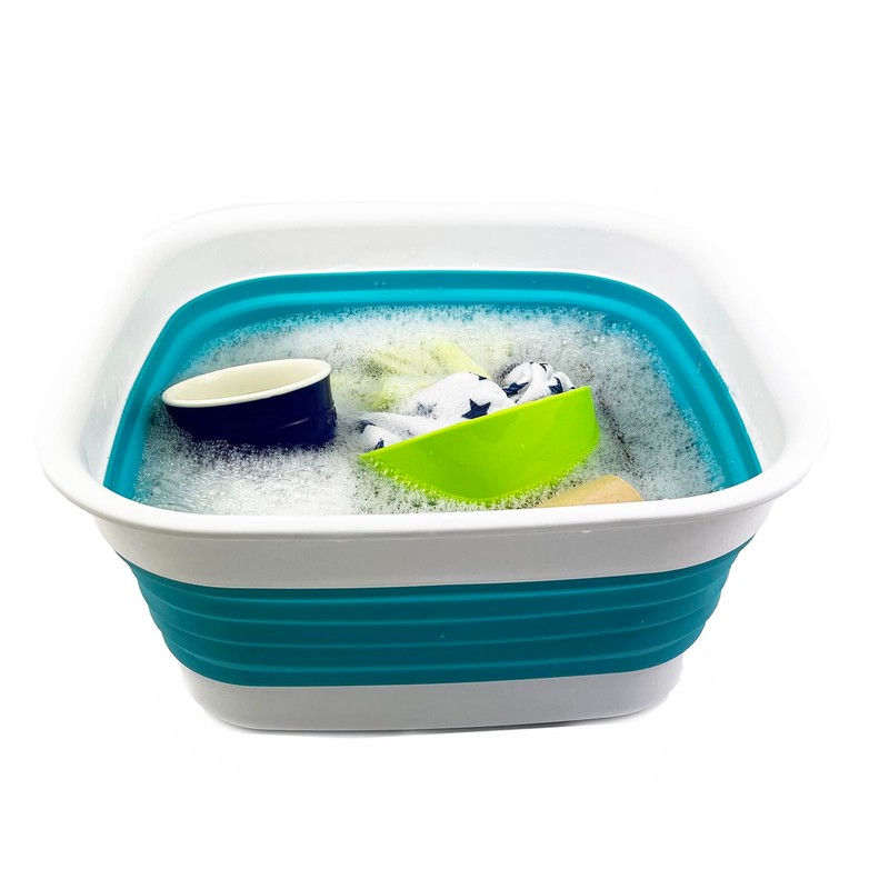 SAMMART 8L Collapsible Tub - Foldable Dish Tub - Portable
