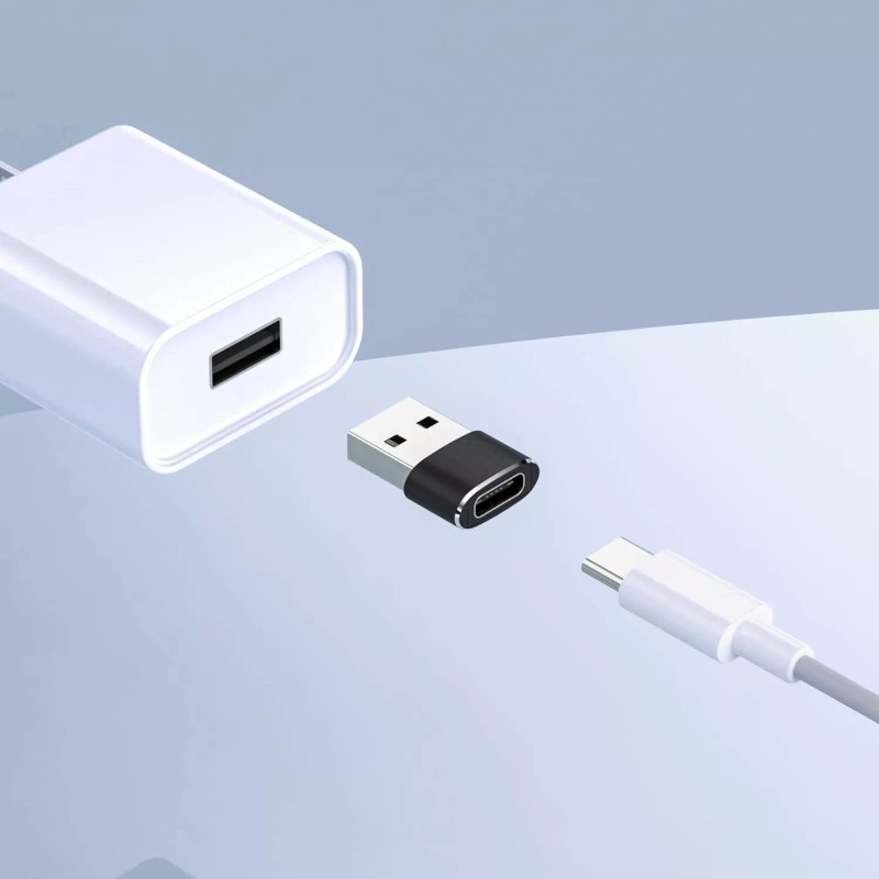 Cerepros 5-Pack USB Type-A Male to USB-C Female Connector Converter