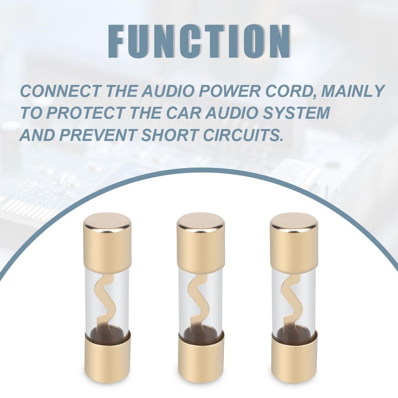 Innfeeltech 5 Pcs Gold Plated Glass 40A AGU Fuse for