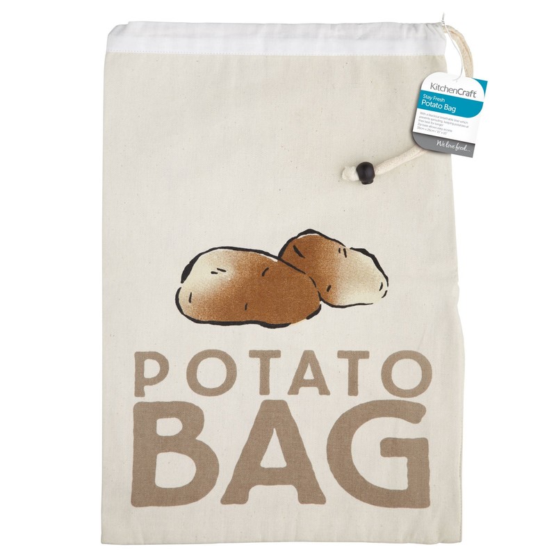 KitchenCraft Potato Bag, Canvas, Beige, 26 x 38 cm