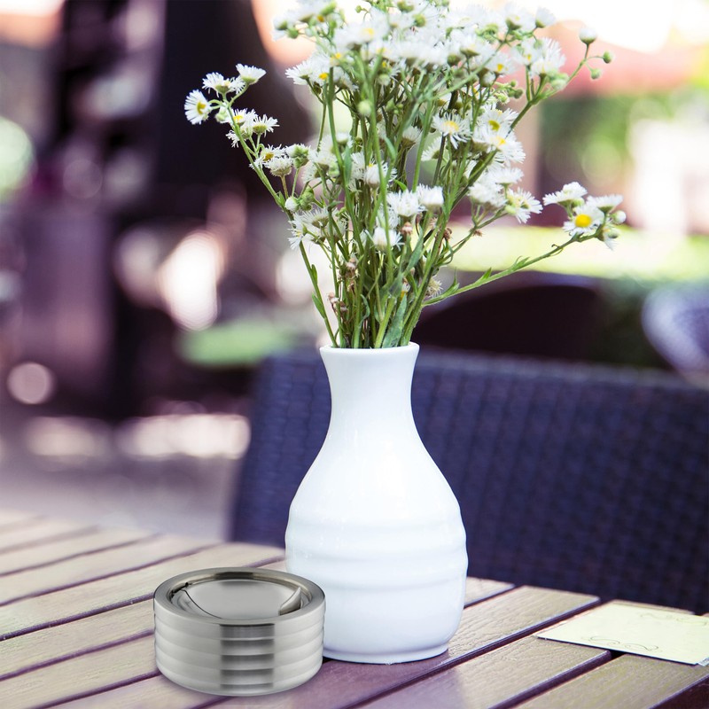 Relaxdays Wind Ashtray, Set of 3, Hinged Lid, Outdoor &
