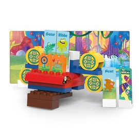 BIOBUDDI BB-0156 Swampies Construction Kit - Swamp SpaceShip, Biological Building Blocks for Pluging, Compatible with Other Brands, Made from Organic Plastic, 32 Clamping Blocks