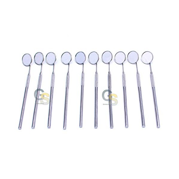 10 Pieces Dental Mouth Mirror #5 with Handle G.S Instruments