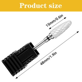 TIESOME Ceramic Nail Drill Bits Set, 3/32 Inch Shank, Professional Corn Shape Ceramic Bits for Cuticle Gel Nail Polishing Gel Nails Manicure Pedicure, 5 Pcs