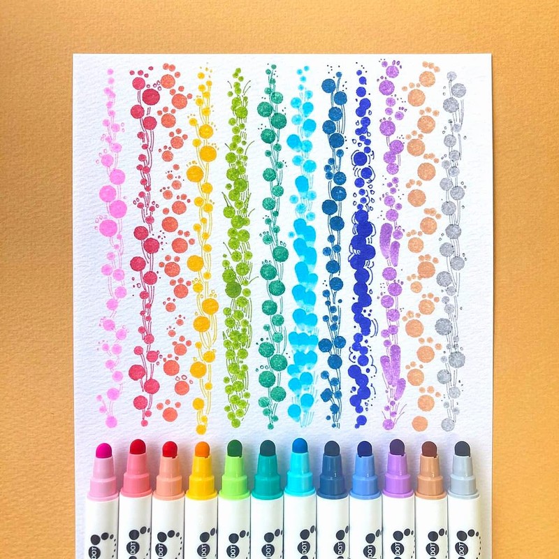 Kuretake Water-Based Pen ZIG Clean Color Dot 12 Colors TC-6100/12V