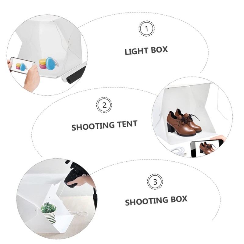 CIYODO Led Photo Light Box Tent 20cm Portable Softbox 4