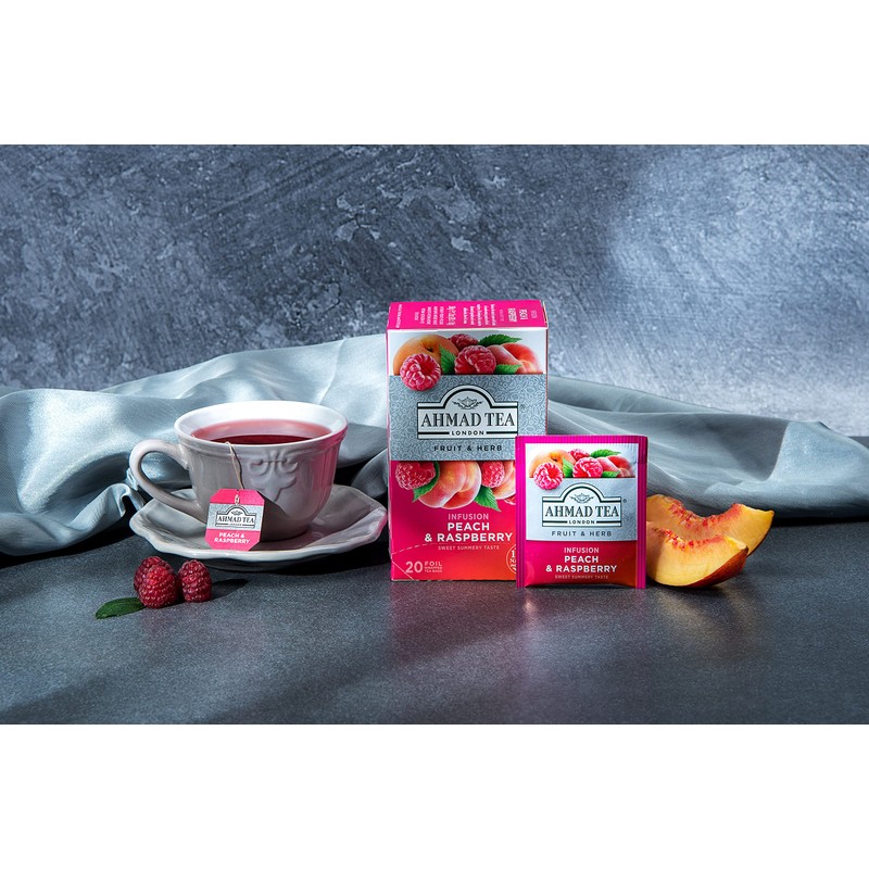 Ahmad Tea Infusions, Peach and Raspberry Teabags, 20 ct (Pack