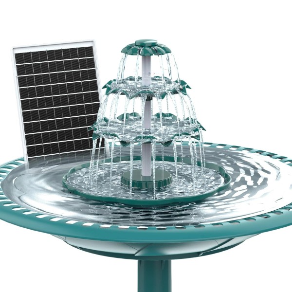 Solar Birdbath Fountain 3-Tiered, 6.5W, 1200mAh Battery – DIY &