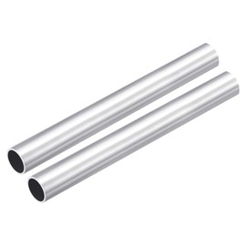 DMiotech Set of 2 (Outer Diameter 22mm x Inner Diameter 19mm) 6063 Aluminum Round Tube Length 200mm Industrial Metal Pipe Machine Picture Frame Construction for DIY Projects