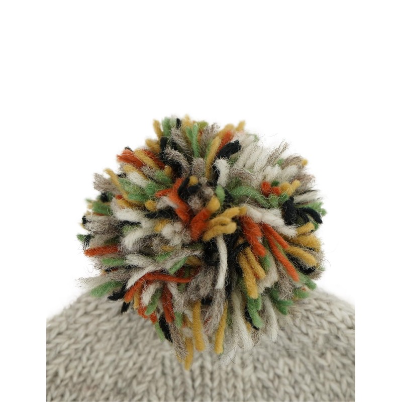 Pachamama Women Wool Bobble Beanie Hat Handknitted Highland Cow Design
