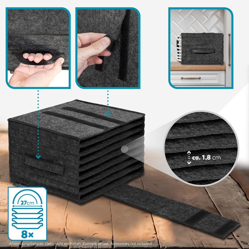 Rubberneck Felt Plate Holder | Motorhome Crockery Storage for Plates