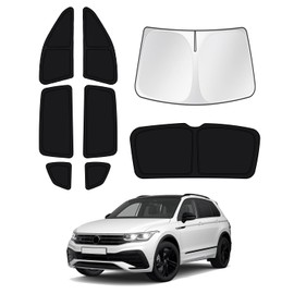 Canvcle Windshield Sun Shade for 2018-2023 Volkswagen VW Tiguan Side Rear Window Shade Cover Sun Visor Shield Privacy Protection Keep Vehicle Cool Black 8PCS