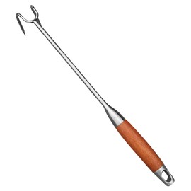 Milisten Braised Meat Hook BBQ Meat Hook Pigtail Meat Flipper Bacon Hooks BBQ Food Pbarbecue Meat Hook Bacon Oven Rack Pigtail Meat Hook Barbeque Turner Grilling Meat Household Wooden Tool