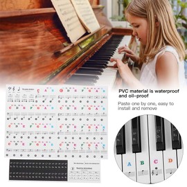 Etiqueta de piano en color, etiqueta adhesiva para teclas de piano a prueba de aceite para principiantes para piano de 37/49/61/88 teclas(Color)