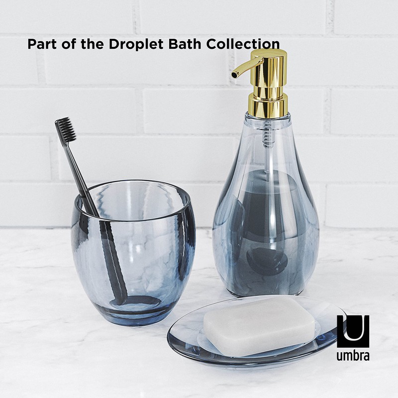 umbra (アンブラ)ドロップレット ソープポンプ クリアネイビー 洗面所 キッチン ポンプ ディスペンサー クリア おしゃれ