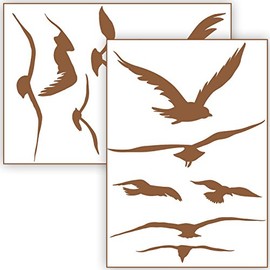 Bird Protection and Window Protection – 12 Stickers – Protection Against Bird Strikes – Sticker Birds (Clay Brown)