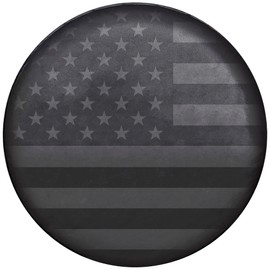 Plasticolor 000792R01 American Flag in Black and Gray Spare Tire Cover