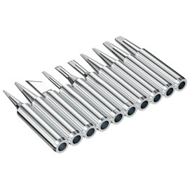 Dzxin Soldering Iron Tips, 10 Pcs 900M Soldering Iron Tips Lead Free Premium Soldering Tips, Compatible with HAKKO, Atten, Quick, Aoyue, Yihua, Vastar, and Major (Silver)