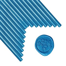 Wax Seal Sticks, ANBOSE 16 Pieces Glue Gun Sealing Wax Sticks for Wax Seal Stamp, Blue Wax Seal Stick for 0.44 Inch Glue Gun, for Wedding Invitations, Cards, Envelopes