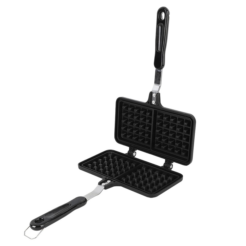Double Waffle Baking Pan, Aluminum Stovetop Waffle Maker with Even