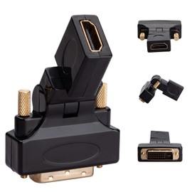 Rotating 270° Female to Male Gold-Plated Adapter HDMI Female to DVI Male Connector Gold Converter Adaptor for Multimedia
