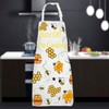 MYSOMY Bee Apron With Pockets Honey Bee Kitchen Apron Queen